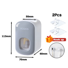 Load image into Gallery viewer, Automatic Toothpaste Dispenser Squeezers Toothpaste Tooth Dust-proof Toothbrush Holder Wall Mount Stand Bathroom Accessories Set   Estimated Delivery Time  8-15 Days