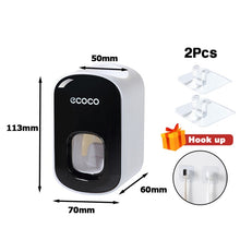 Load image into Gallery viewer, Automatic Toothpaste Dispenser Squeezers Toothpaste Tooth Dust-proof Toothbrush Holder Wall Mount Stand Bathroom Accessories Set   Estimated Delivery Time  8-15 Days