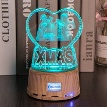 Load image into Gallery viewer, night light with Bluetooth, Rotating Crystal Pictured with music player