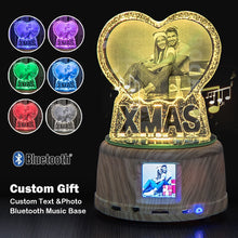 Load image into Gallery viewer, night light with Bluetooth, Rotating Crystal Pictured with music player
