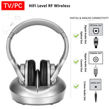 Load image into Gallery viewer, Zanchie Wireless Headphones for TV Watching with RF Transmitter 330ft Range-Digital OPTICAL RCA AUX,10Hrs Battery,No Audio Delay
