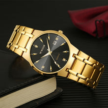 Load image into Gallery viewer, 2020 WWOOR Diamond Watches Mens Top Brand Luxury Gold Black Date Quartz Watch For Men Fashion Dress Wrist Watches relojes hombre