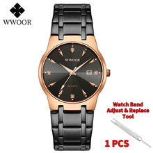 Load image into Gallery viewer, 2020 WWOOR Diamond Watches Mens Top Brand Luxury Gold Black Date Quartz Watch For Men Fashion Dress Wrist Watches relojes hombre