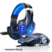 Load image into Gallery viewer, G9000 Computer Stereo Gaming Headphones Deep Bass Game Earphone Headset with Mic LED Light+Gaming Mouse+Gaming Mouse Pad