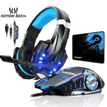 Load image into Gallery viewer, G9000 Computer Stereo Gaming Headphones Deep Bass Game Earphone Headset with Mic LED Light+Gaming Mouse+Gaming Mouse Pad