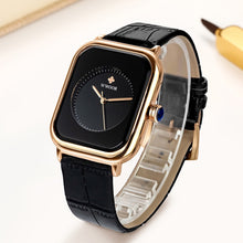 Load image into Gallery viewer, WWOOR 2020 Women Watches Top Brand Luxury Women Quartz Wristwatch Fashion Elegant Black Leather Watch For Women relogio feminino
