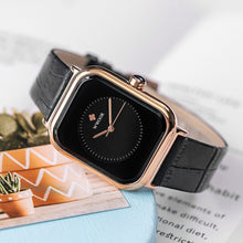 Load image into Gallery viewer, WWOOR 2020 Women Watches Top Brand Luxury Women Quartz Wristwatch Fashion Elegant Black Leather Watch For Women relogio feminino