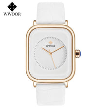 Load image into Gallery viewer, WWOOR 2020 Women Watches Top Brand Luxury Women Quartz Wristwatch Fashion Elegant Black Leather Watch For Women relogio feminino