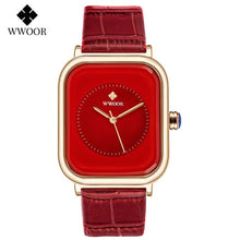 Load image into Gallery viewer, WWOOR 2020 Women Watches Top Brand Luxury Women Quartz Wristwatch Fashion Elegant Black Leather Watch For Women relogio feminino