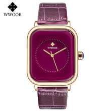 Load image into Gallery viewer, WWOOR 2020 Women Watches Top Brand Luxury Women Quartz Wristwatch Fashion Elegant Black Leather Watch For Women relogio feminino
