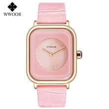 Load image into Gallery viewer, WWOOR 2020 Women Watches Top Brand Luxury Women Quartz Wristwatch Fashion Elegant Black Leather Watch For Women relogio feminino