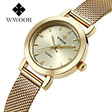 Load image into Gallery viewer, WWOOR Famous Brand Watch For Women Top Luxury Rose Gold Women Bracelet Watch Ladies Fashion Dress Quartz Wrist Watch reloj mujer