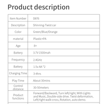 Load image into Gallery viewer, D876 1:16 4WD RC Car Radio Gesture Induction Music Light Twist High Speed Stunt Remote Control off Road Drift Vehicle Car Model UK Delivery 2-3 Weeks