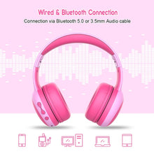 Load image into Gallery viewer, Gorsun Bluetooth Kids Headphones with 85dB Limited Volume, Wireless Bluetooth Headphones, Foldable Stereo Over-Ear Kids Headsets