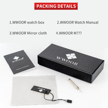 Load image into Gallery viewer, WWOOR Leather Men's Watch Top Brand Luxury Date Waterproof Watches Mens 2020 Casual Quartz Wrist Watch For Men Relogio Masculino