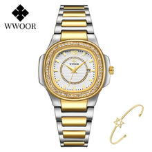 Load image into Gallery viewer, WWOOR 2020 Women Watch Top Brand Luxury Gold Female Square Watch Fashion Diamond Quartz Ladies Wrist Watch Gift Relogio Feminino