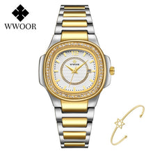 Load image into Gallery viewer, WWOOR 2020 Women Watch Top Brand Luxury Gold Female Square Watch Fashion Diamond Quartz Ladies Wrist Watch Gift Relogio Feminino