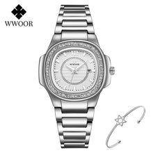 Load image into Gallery viewer, WWOOR 2020 Women Watch Top Brand Luxury Gold Female Square Watch Fashion Diamond Quartz Ladies Wrist Watch Gift Relogio Feminino