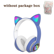 Load image into Gallery viewer, AIKSWE Bluetooth Headphones Glowing Cute Cat&Ear Paw LED Girls Gift Kids Wireless Headset HIFI Stereo Bass 3.5mm AUX With MIC