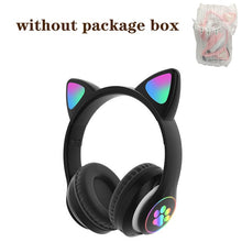 Load image into Gallery viewer, AIKSWE Bluetooth Headphones Glowing Cute Cat&Ear Paw LED Girls Gift Kids Wireless Headset HIFI Stereo Bass 3.5mm AUX With MIC
