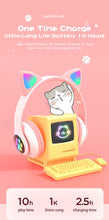 Load image into Gallery viewer, AIKSWE Bluetooth Headphones Glowing Cute Cat&Ear Paw LED Girls Gift Kids Wireless Headset HIFI Stereo Bass 3.5mm AUX With MIC