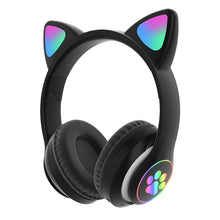 Load image into Gallery viewer, AIKSWE Bluetooth Headphones Glowing Cute Cat&Ear Paw LED Girls Gift Kids Wireless Headset HIFI Stereo Bass 3.5mm AUX With MIC