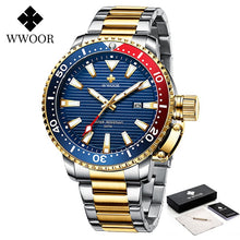 Load image into Gallery viewer, WWOOR New Quartz Wrist Watch Full Steel Luxury Watches for Mens(Waterproof)UK Delivery 2-3 Weeks