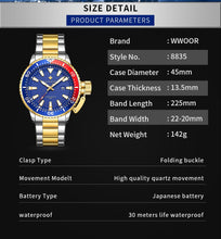 Load image into Gallery viewer, WWOOR New Quartz Wrist Watch Full Steel Luxury Watches for Mens(Waterproof)UK Delivery 2-3 Weeks