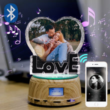 Load image into Gallery viewer, Night light with Bluetooth, Rotating Crystal photo with music player