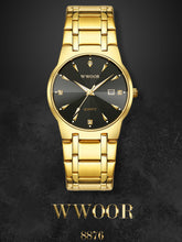 Load image into Gallery viewer, 2020 WWOOR Diamond Watches Mens Top Brand Luxury Gold Black Date Quartz Watch For Men Fashion Dress Wrist Watches relojes hombre