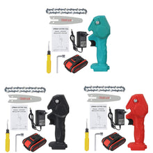 Charger l'image dans la galerie, 1080W 4 Inch 88V Mini Electric Chain Saw With 2PC Battery Woodworking Pruning One-handed Garden Tool Rechargeable EU Plug