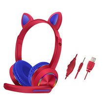 Load image into Gallery viewer, Wired Headset For Kids Gift Girls Lovely Luminous Cat Ear Headphone HIFI Music Gaming Headset With Mic Noise Reduction Call