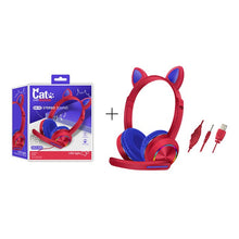 Load image into Gallery viewer, Wired Headset For Kids Gift Girls Lovely Luminous Cat Ear Headphone HIFI Music Gaming Headset With Mic Noise Reduction Call