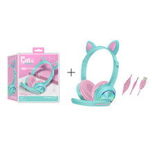 Load image into Gallery viewer, Wired Headset For Kids Gift Girls Lovely Luminous Cat Ear Headphone HIFI Music Gaming Headset With Mic Noise Reduction Call