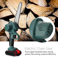 Load image into Gallery viewer, EU US UK 550W 6 Inch Mini Electric Chain Saw With Battery Rechargeable (10-15 days delivery)