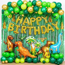 Загрузить изображение в средство просмотра галереи, 97pcs Dinosaur Birthday Party Decoration Balloons Arch Garland Kit Happy Birthday Balloons foil Curtains dino Themed Party Favor