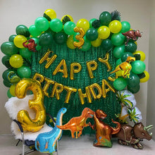 Загрузить изображение в средство просмотра галереи, 97pcs Dinosaur Birthday Party Decoration Balloons Arch Garland Kit Happy Birthday Balloons foil Curtains dino Themed Party Favor