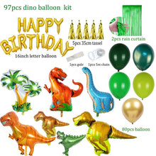 Загрузить изображение в средство просмотра галереи, 97pcs Dinosaur Birthday Party Decoration Balloons Arch Garland Kit Happy Birthday Balloons foil Curtains dino Themed Party Favor