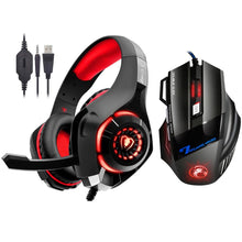 Load image into Gallery viewer, Kotion - Stereo Gaming Headset for Xbox One PS4 PC Surround Sound Over-Ear Headphones + 7 Button 3200DPI Pro Gaming Mouse
