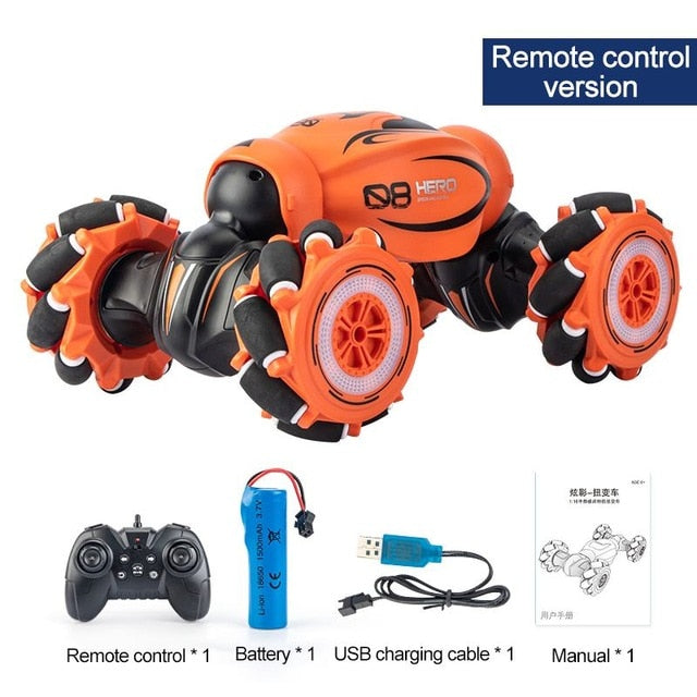D876 1:16 4WD RC Car Radio Gesture Induction Music Light Twist High Speed Stunt Remote Control off Road Drift Vehicle Car Model UK Delivery 2-3 Weeks
