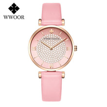 Load image into Gallery viewer, WWOOR Famous Brand Watch For Women Top Luxury Rose Gold Women Bracelet Watch Ladies Fashion Dress Quartz Wrist Watch reloj mujer
