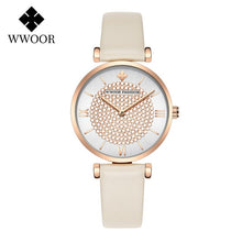 Load image into Gallery viewer, WWOOR Famous Brand Watch For Women Top Luxury Rose Gold Women Bracelet Watch Ladies Fashion Dress Quartz Wrist Watch reloj mujer
