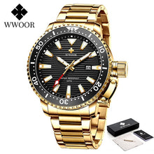 Lade das Bild in den Galerie-Viewer, WWOOR New Quartz Wrist Watch Full Steel Luxury Watches for Mens(Waterproof)UK Delivery 2-3 Weeks
