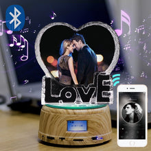 Load image into Gallery viewer, Night light with Bluetooth, Rotating Crystal photo with music player
